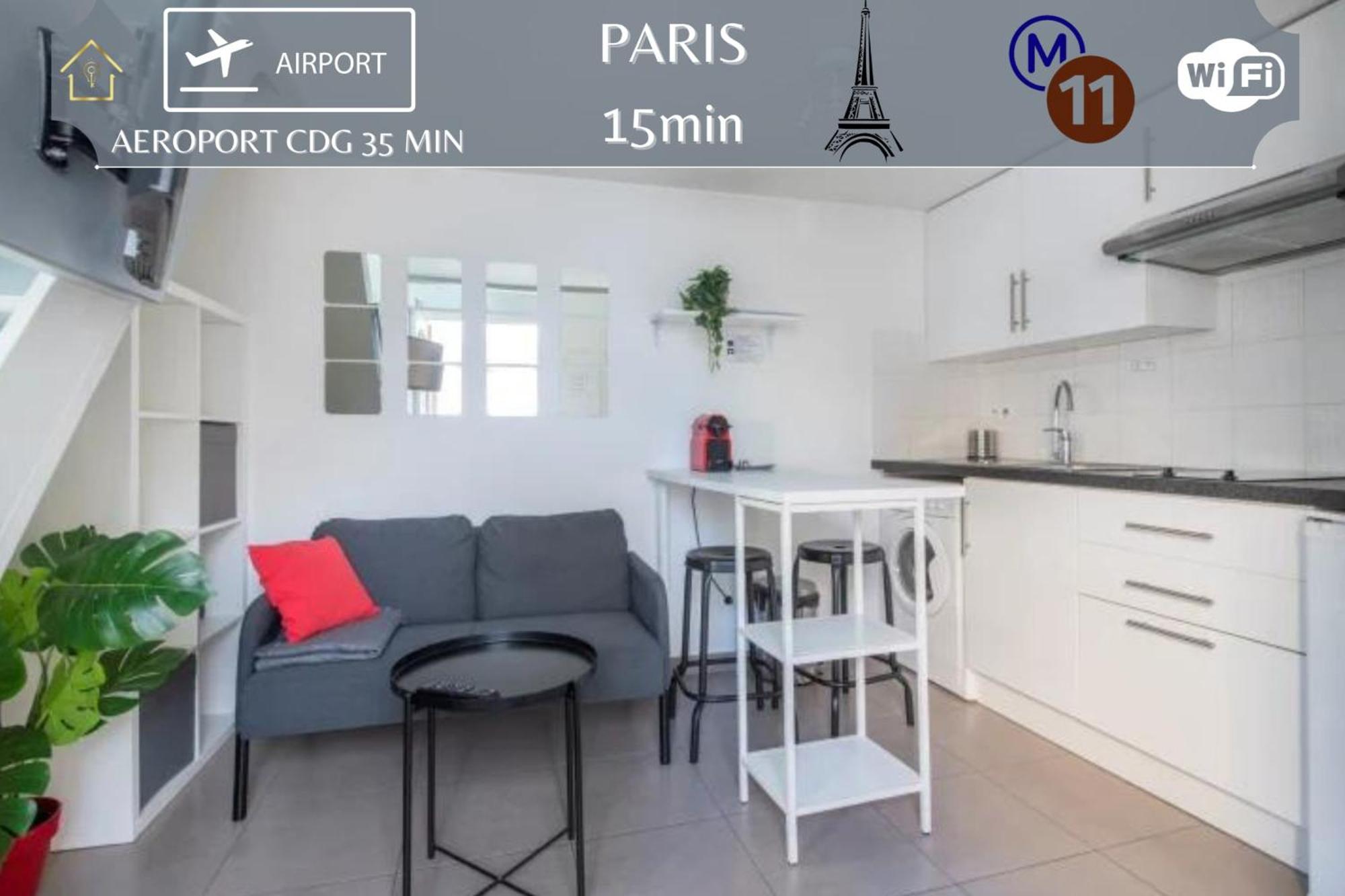 Benfleet 4 Cosy Studio Proche Paris Lägenhet Romainville Exteriör bild